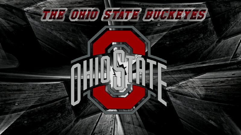 Ohio State Buckeyes Logo — Red, Dramatic, Digital Art, Wooden Background