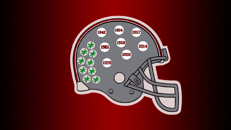 Ohio State Football Helmet — Red, Celebratory