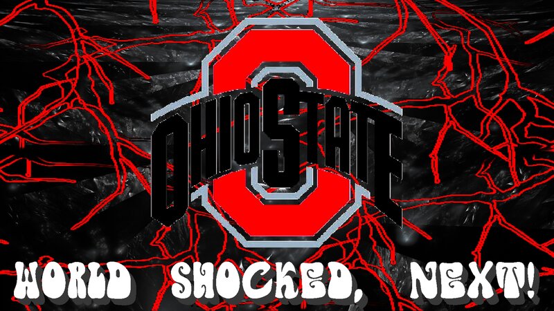 Ohio State Logo — Black, Dramatic, Digital Art
