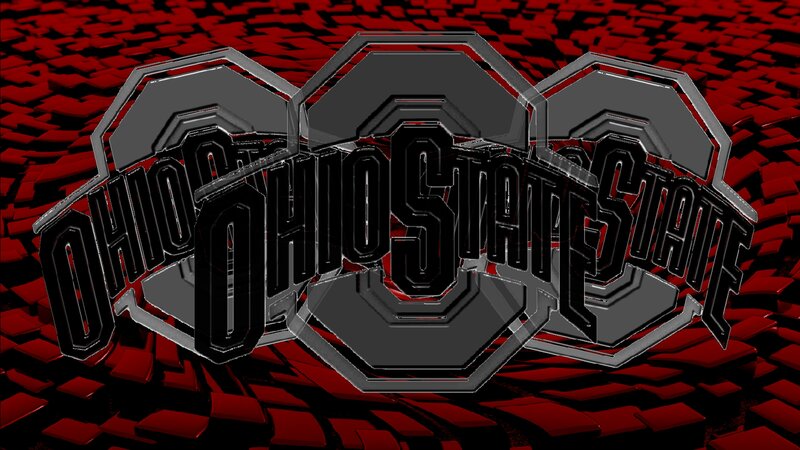 Ohio State Logo — Red, Bold, 3d Render