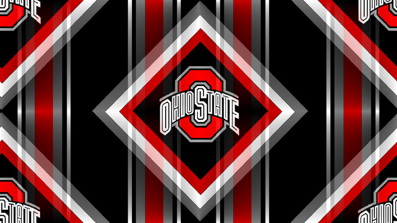 Ohio State Logo — Red, Bold, Digital Art, Stripes