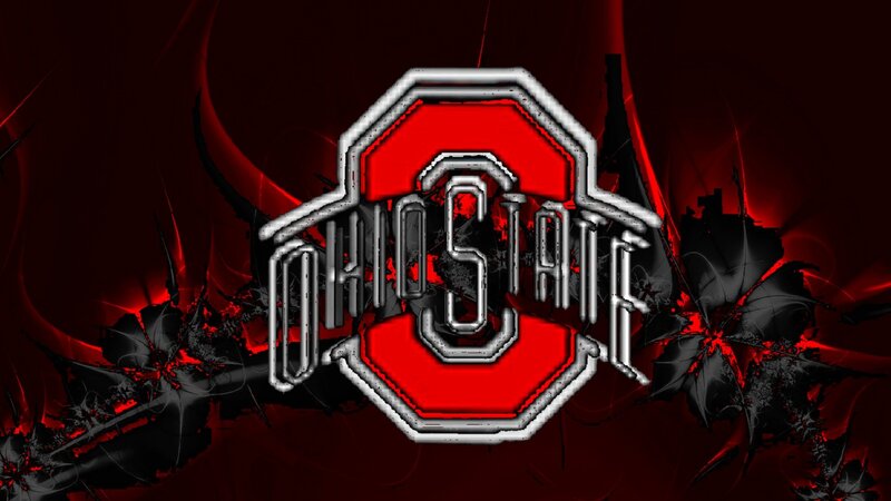 Ohio State Logo — Red, Dramatic, Digital Art, Black