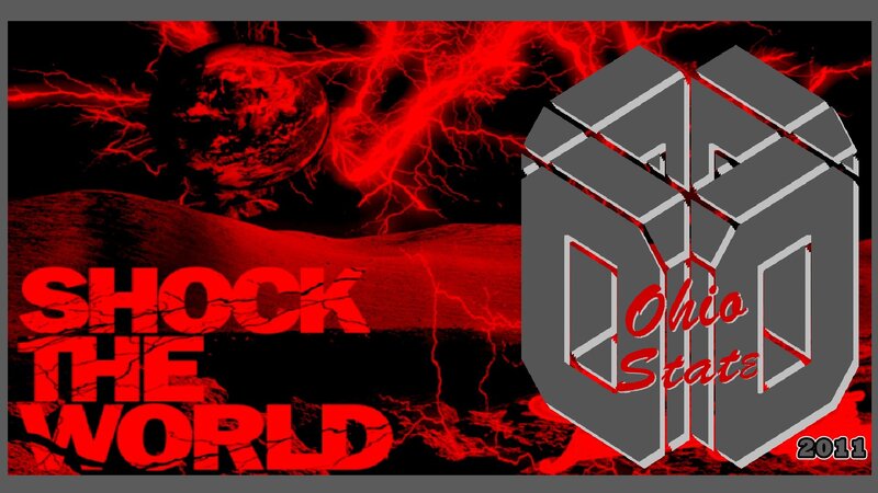 Ohio State Logo — Red, Dramatic, Digital Art, Lightning