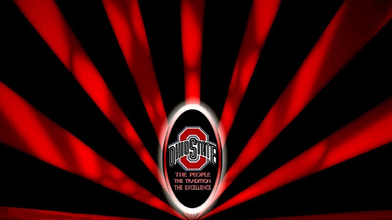Ohio State Logo — Red, Dramatic, Digital Art, Red Rays