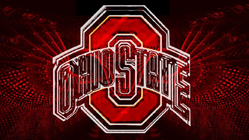 Ohio State Logo — Red, Dramatic, Digital Art, Text
