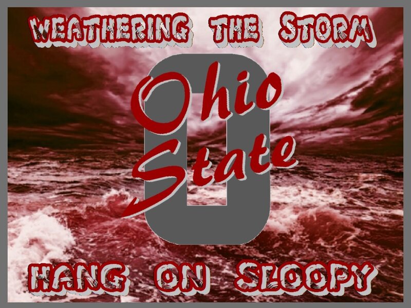 Ohio State Logo — Red, Dramatic, Digital Art