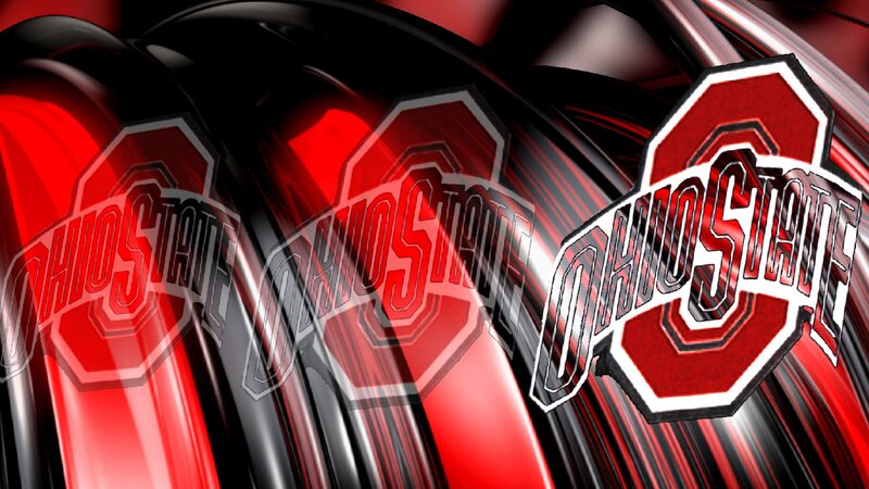 Ohio State Logo — Red, Dynamic, Digital Art, Black, Text