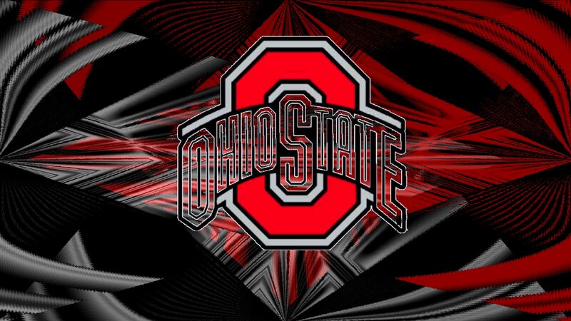 Ohio State Logo — Red, Dynamic, Digital Art, Black