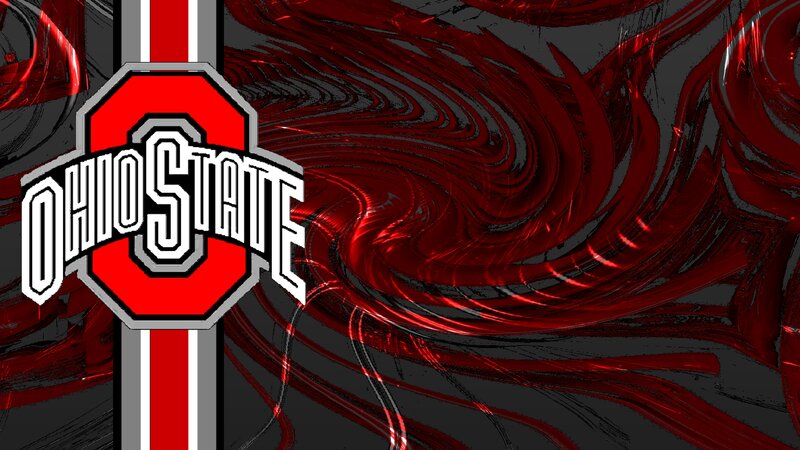 Ohio State Logo — Red, Dynamic, Digital Art