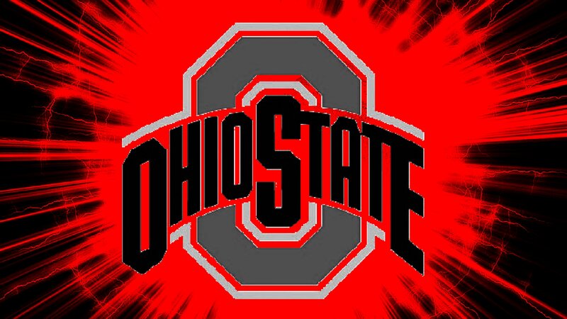 Ohio State Logo — Red, Energetic, Digital Art