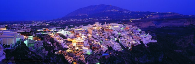 Oia village at dusk, Santorini