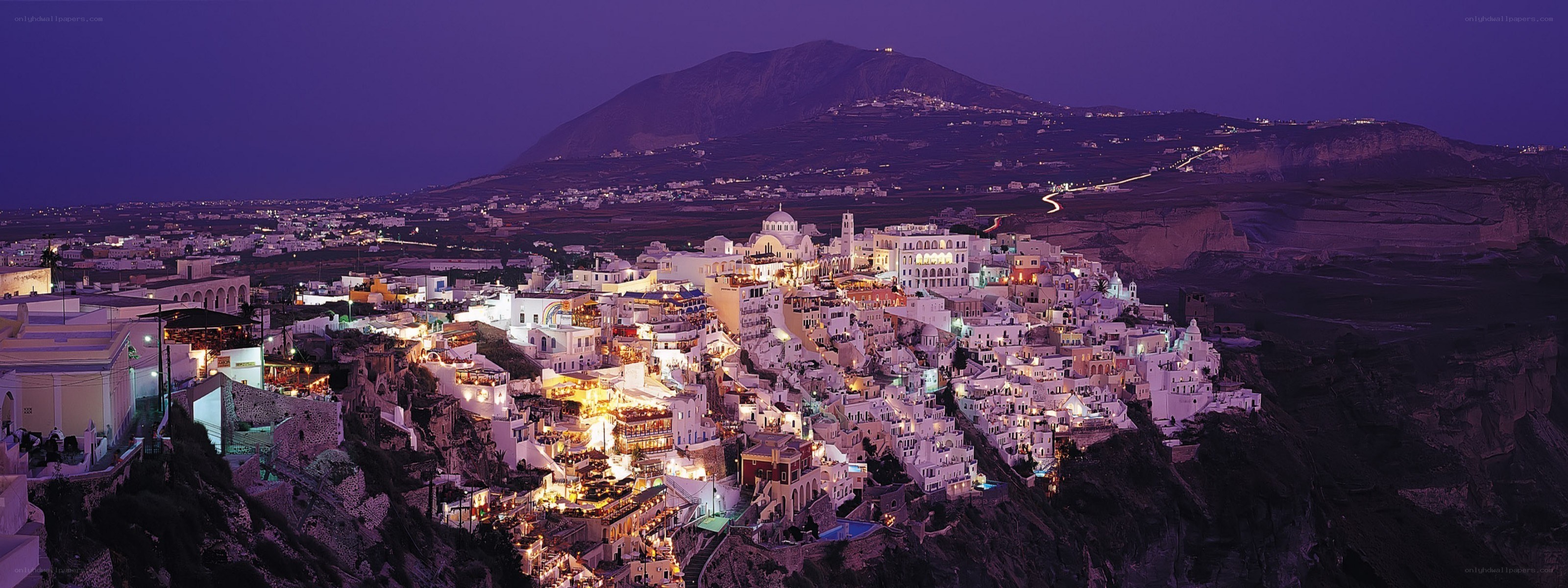 Oia village at night