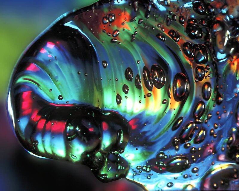 Oil and Water Droplets — Blue