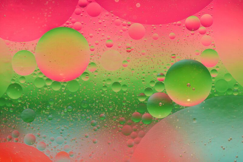 Oil Bubbles in Liquid — Green, Vibrant