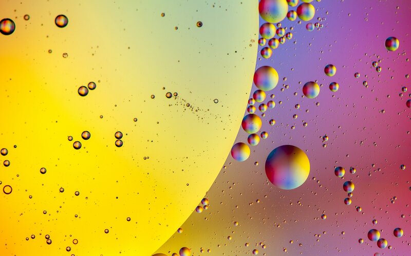 Oil Bubbles in Liquid — Yellow
