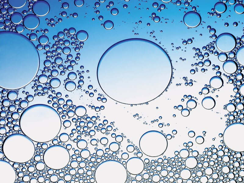 Oil Bubbles on Water — Blue