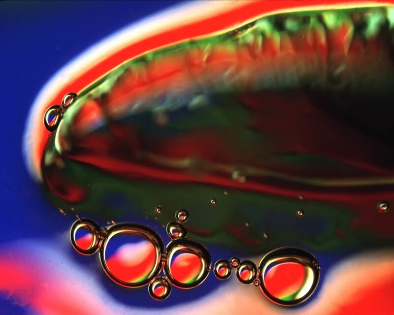 Oil Bubbles on Water — Red