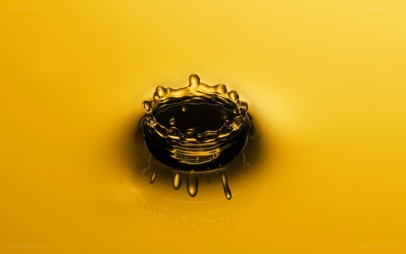 oil drop splash on yellow