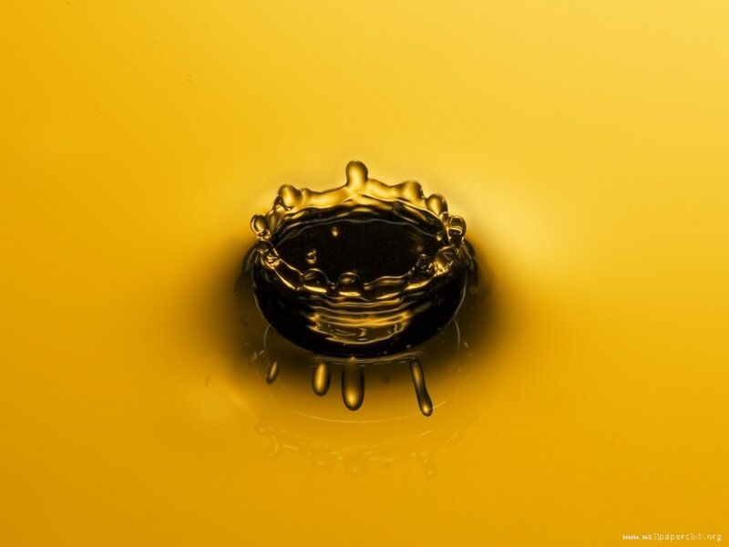 oil drop splash on yellow