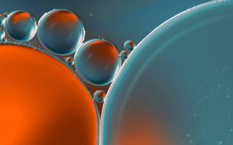 Oil Droplets in Liquid — Orange