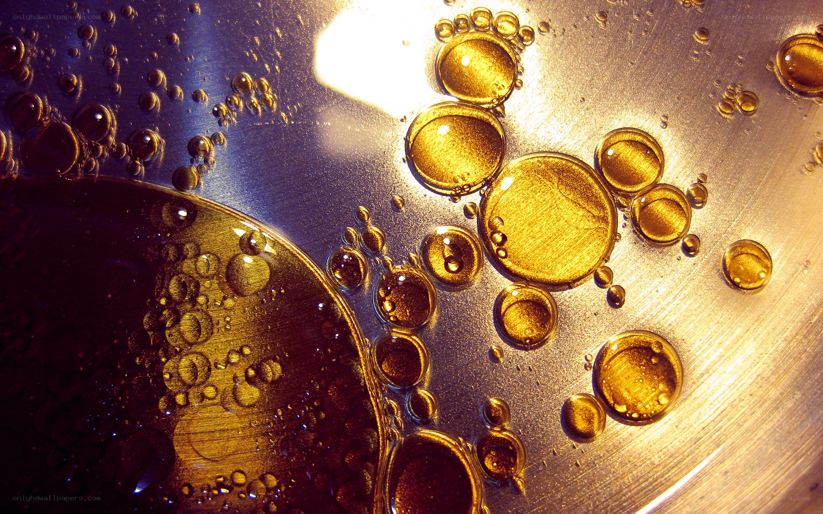 oil droplets on metal surface