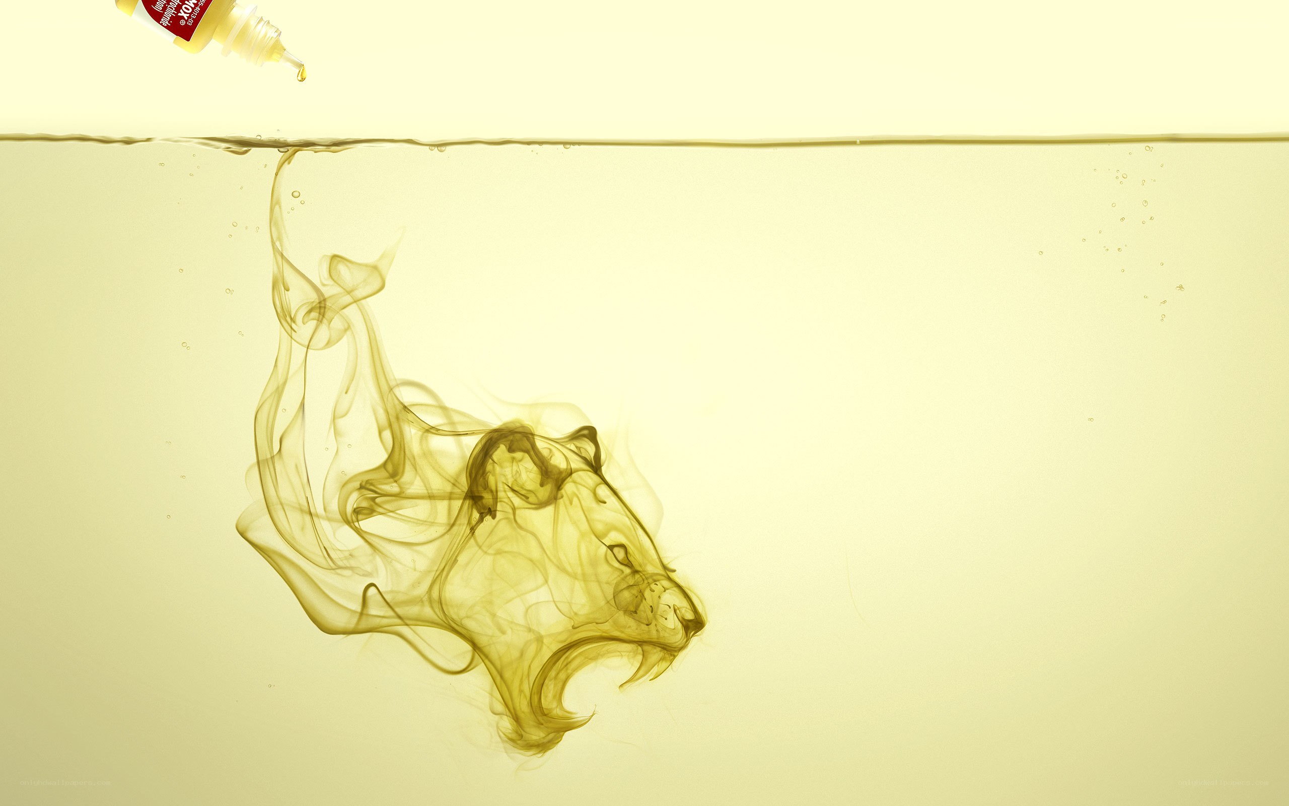 oil forming lion shape underwater