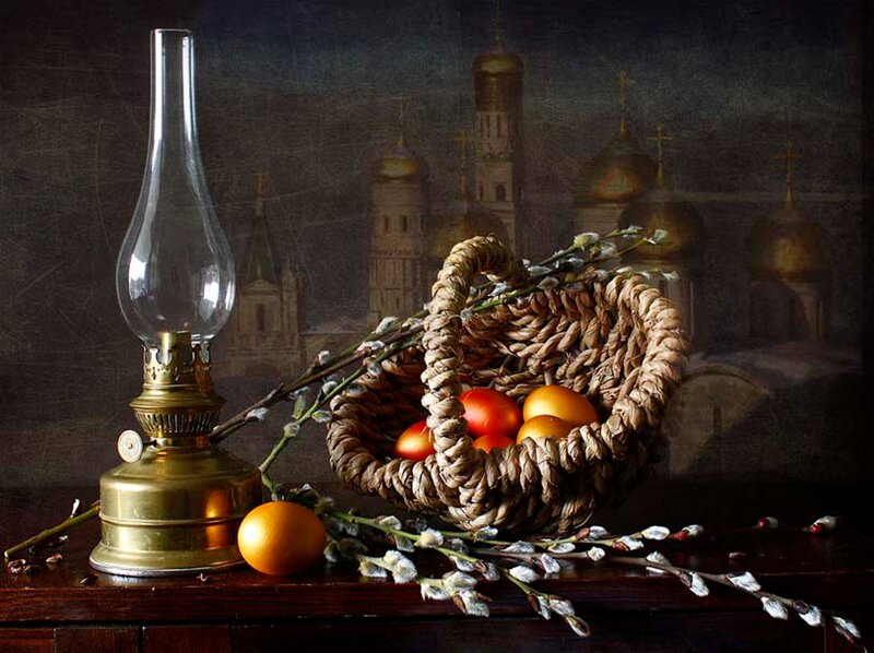 Oil Lamp and Basket