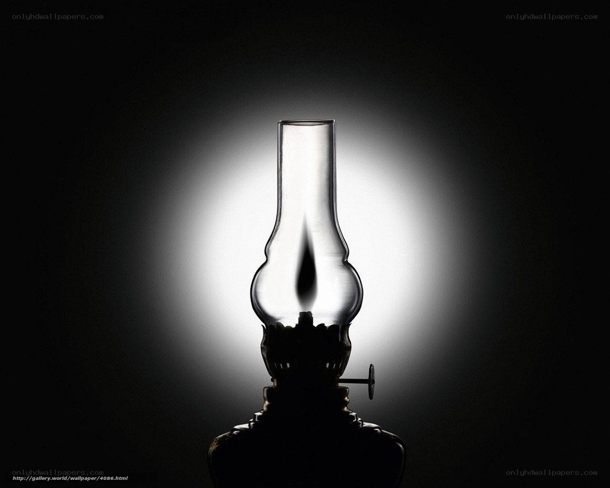 oil lamp in silhouette
