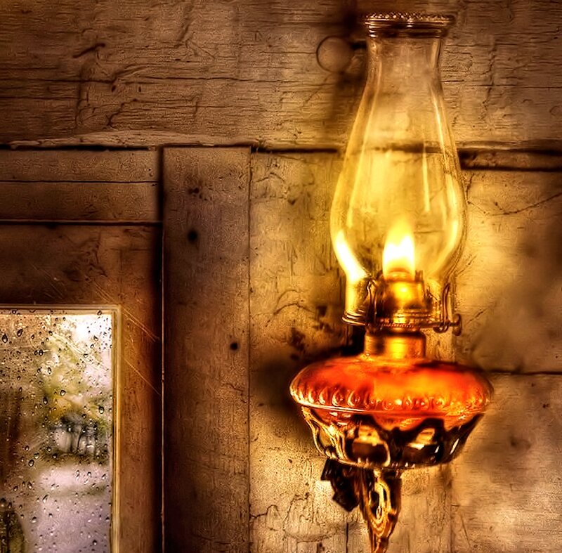Oil Lamp on Wall