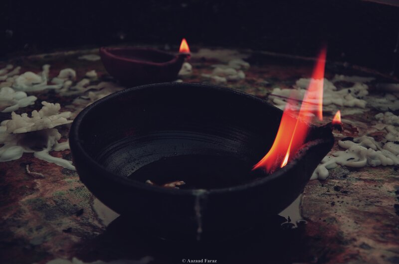 Oil Lamps with Flames