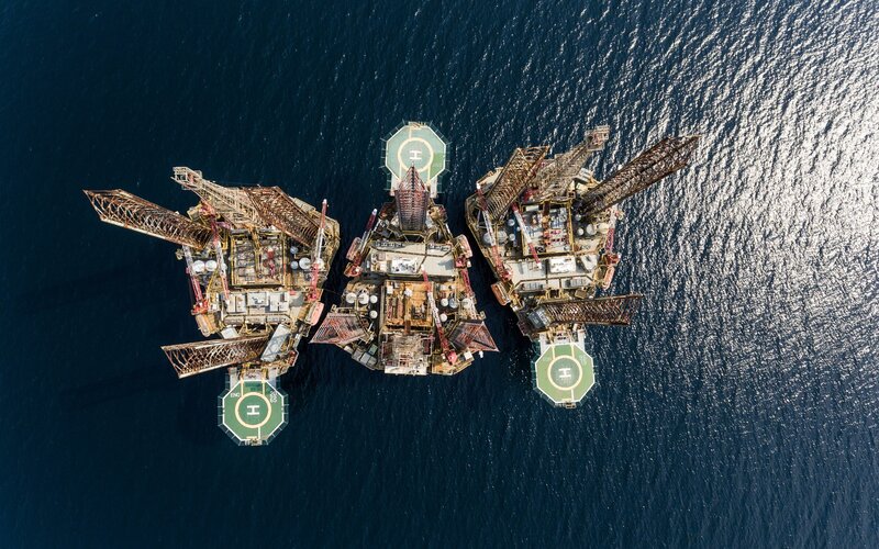 Oil Platforms in Ocean