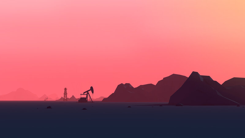 Oil Pump in Desert — Pink