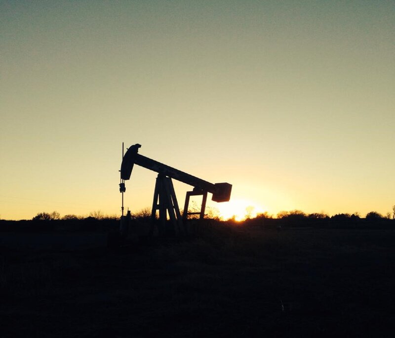 Oil Pumpjack at Sunset