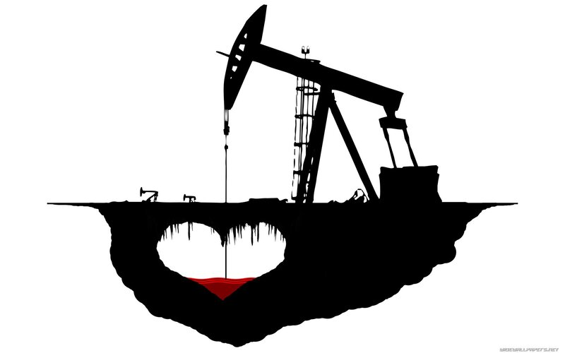 Oil Pumpjack Heart — Black