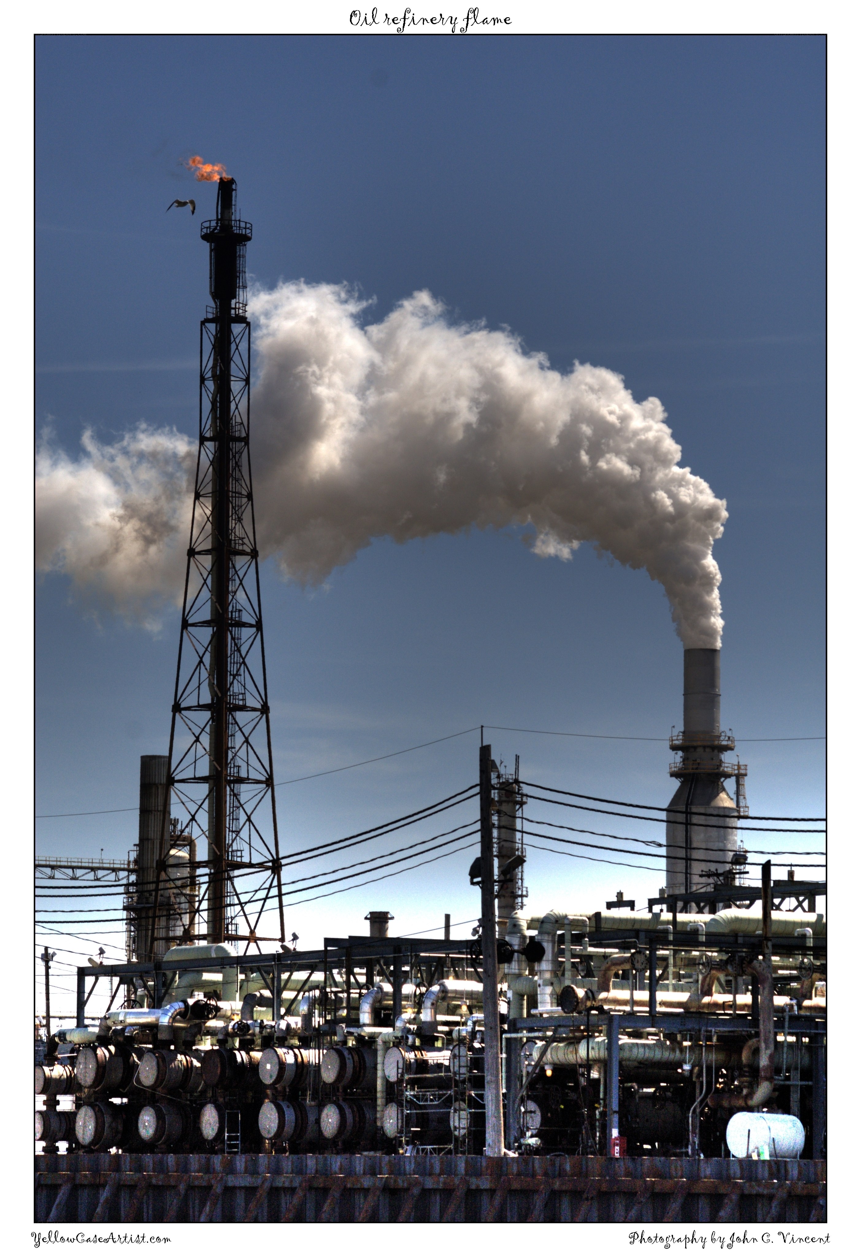 Oil refinery flame