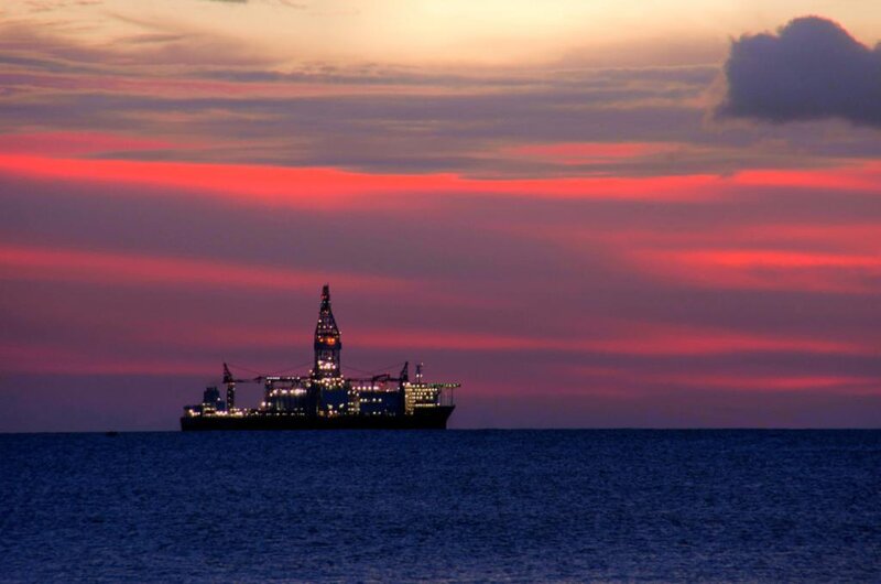 Oil Rig at Sea