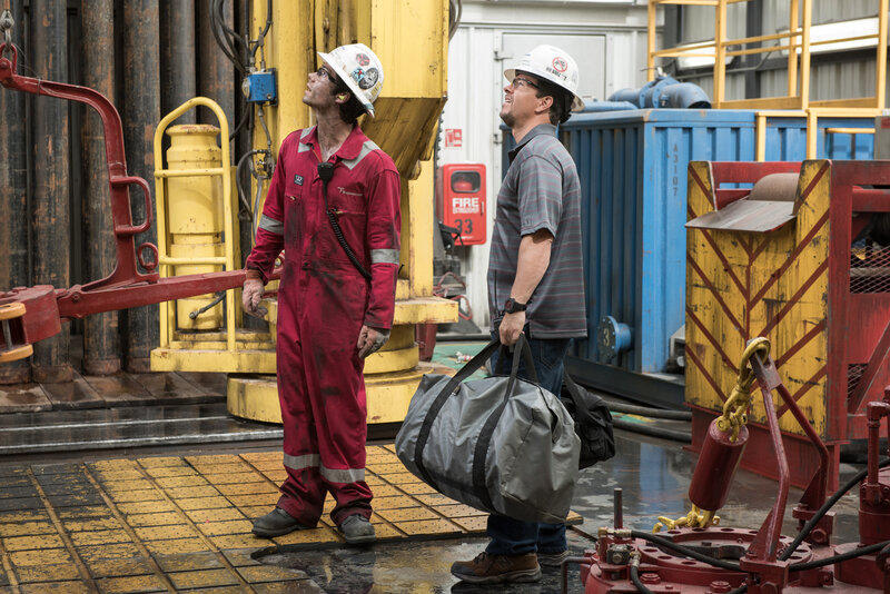 Oil rig workers on platform