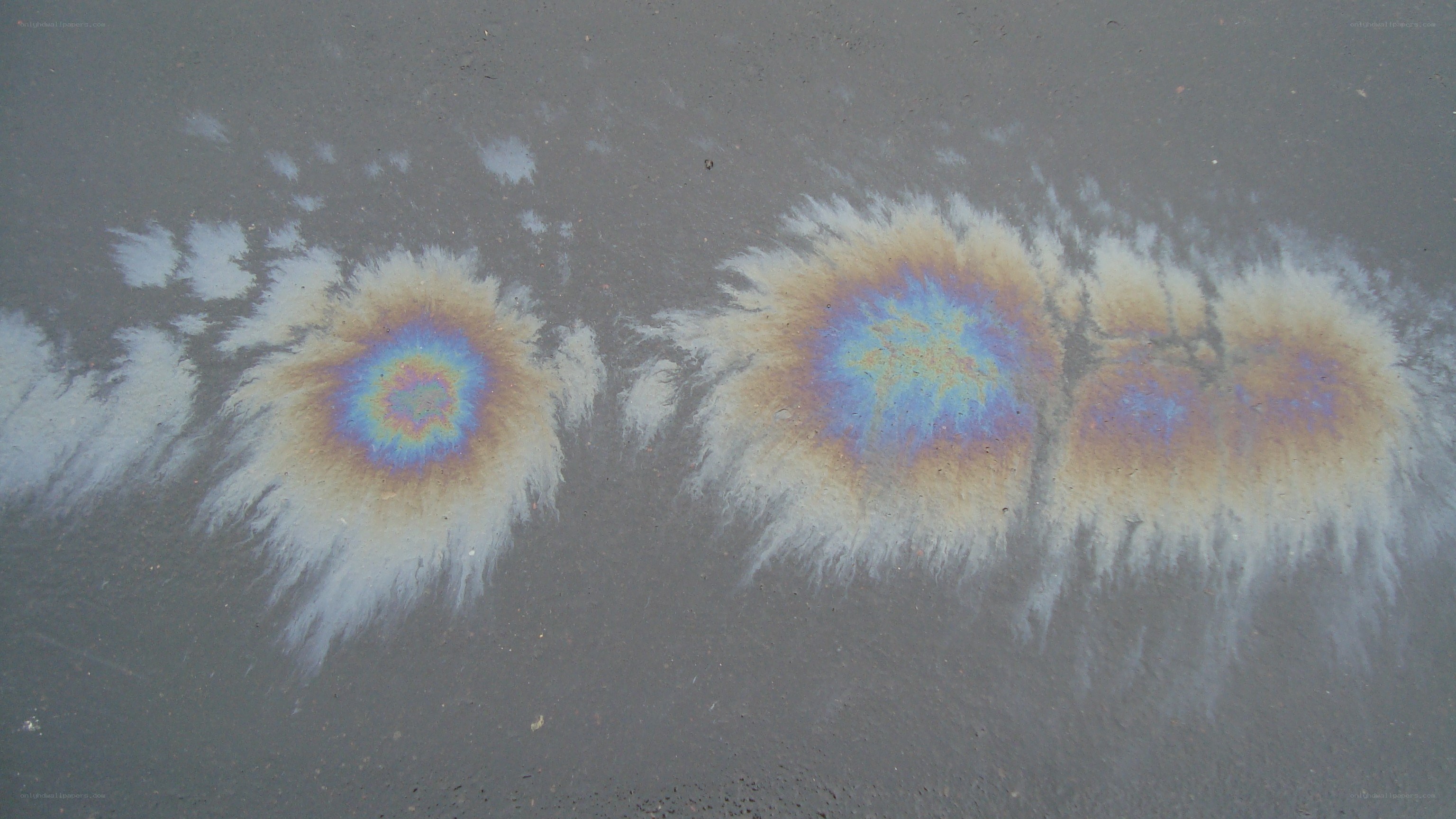 oil slick on pavement