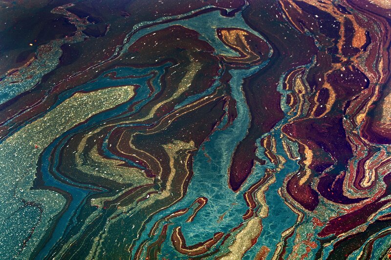 Oil Slick on Water — Blue