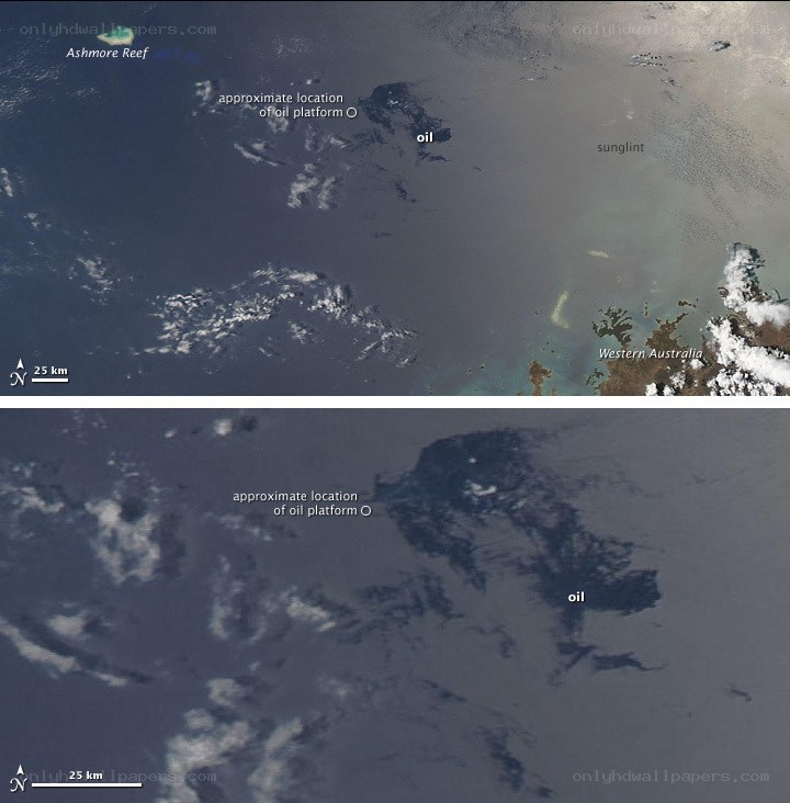 Oil spill near Ashmore Reef