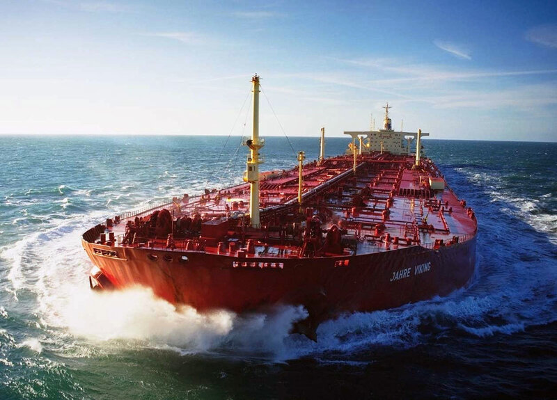 Oil tanker at sea