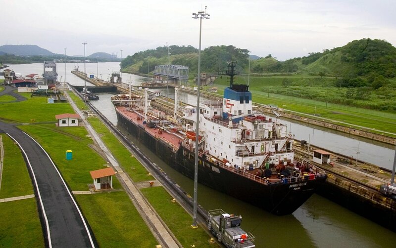 Oil Tanker in Canal