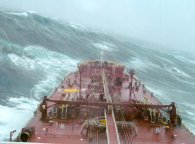 Oil Tanker in Storm