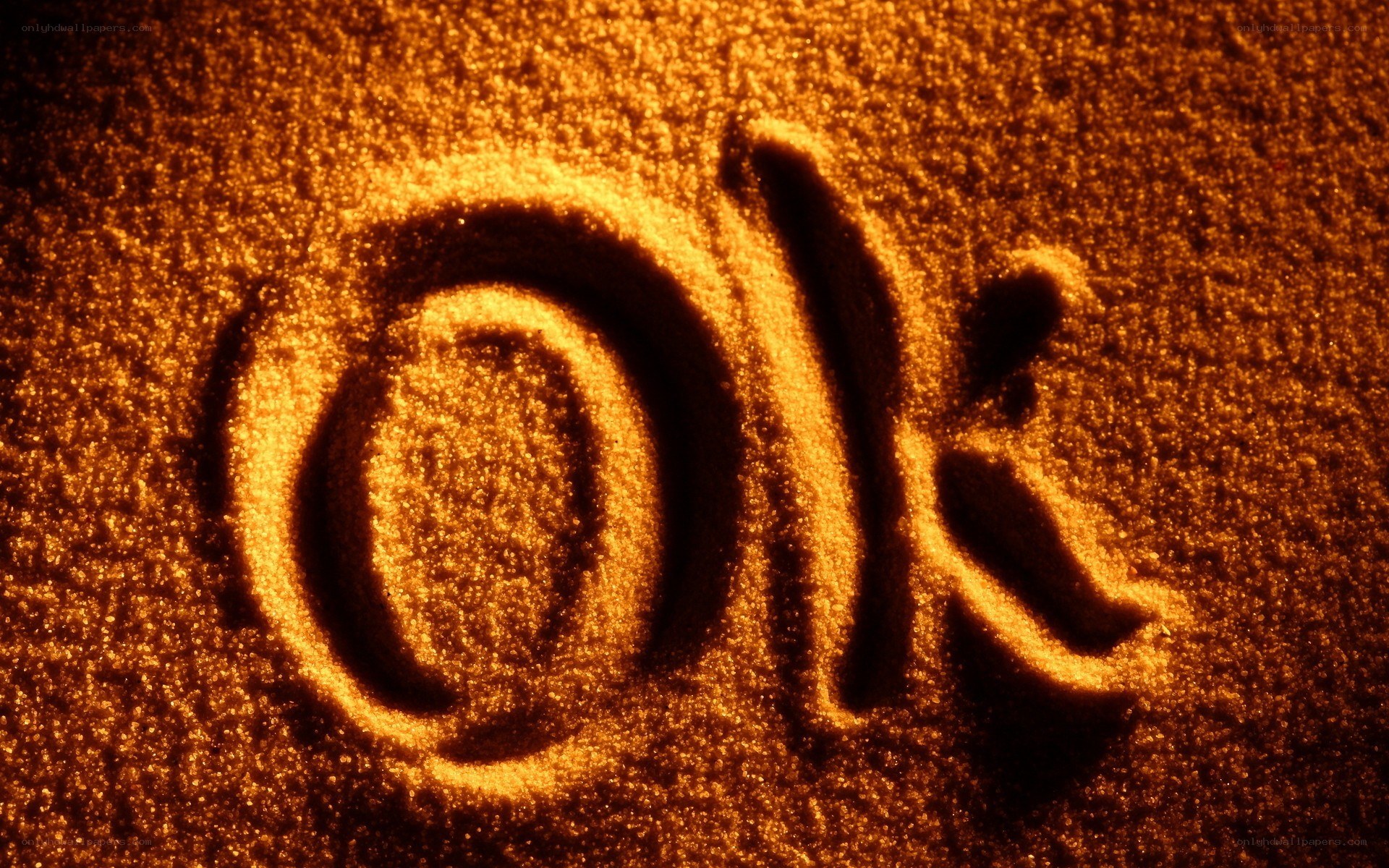OK written in sand