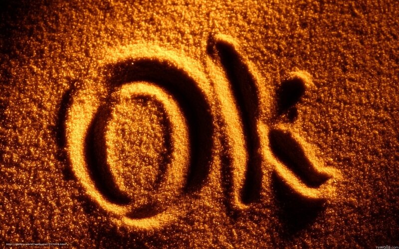 ok written in sand
