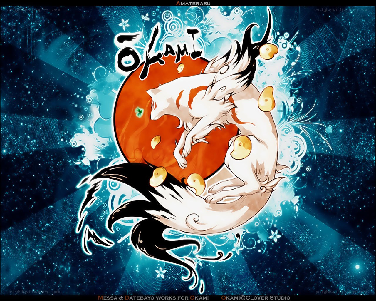 Okami artwork with fox spirit