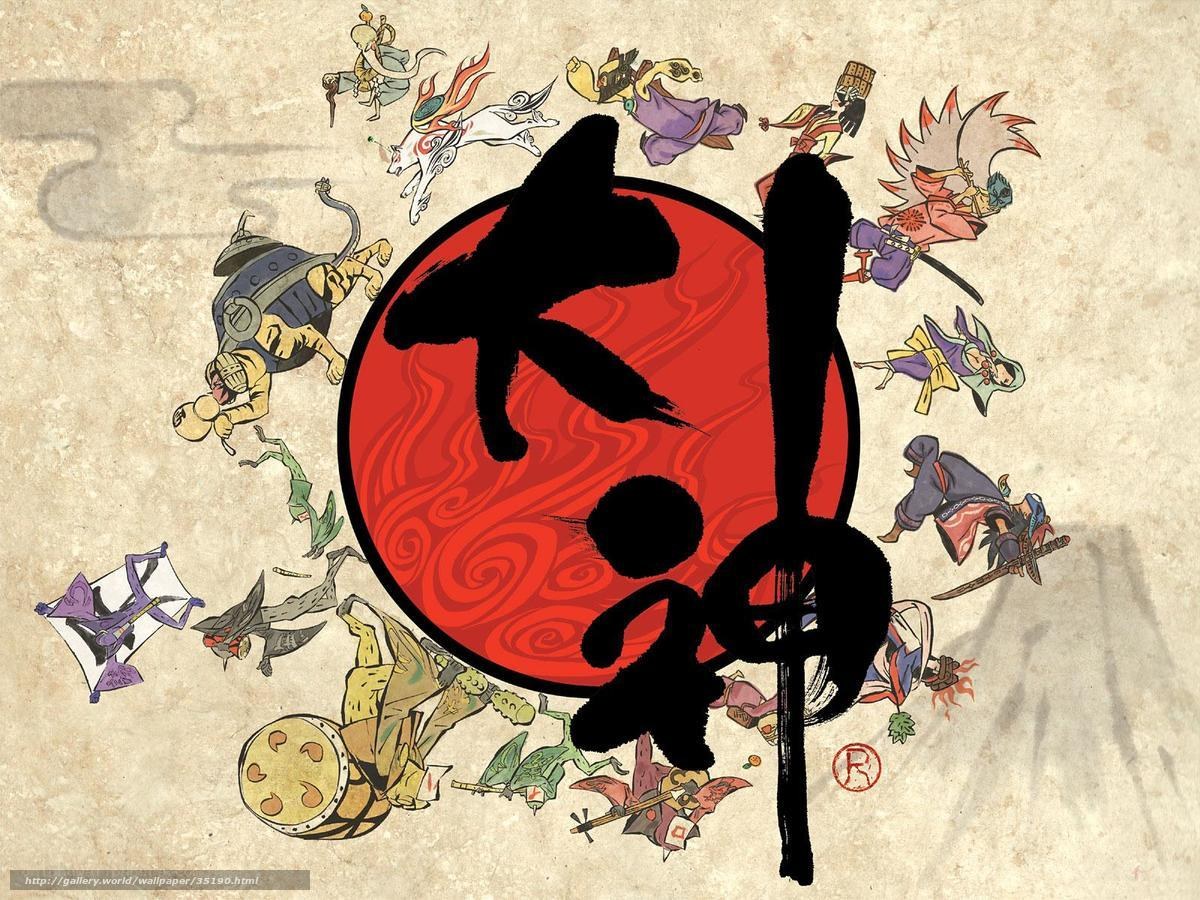Okami game art collage
