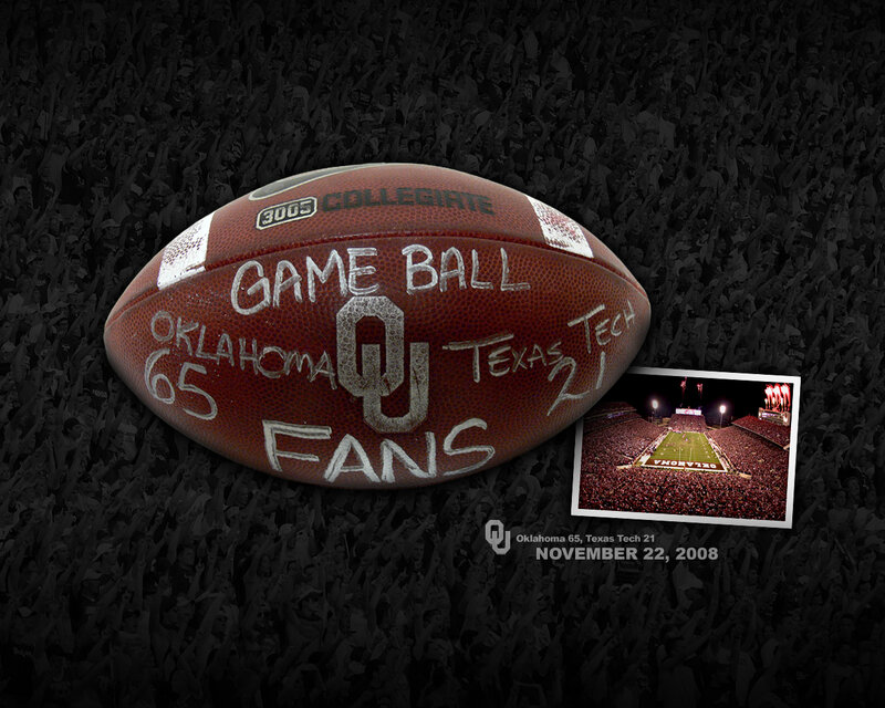 Oklahoma vs Texas Tech football game ball