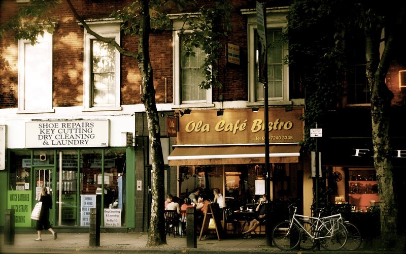 Ola Cafe Bistro on a city street