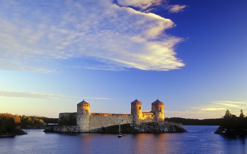 Olavinlinna Castle — Blue, Serene